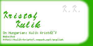 kristof kulik business card